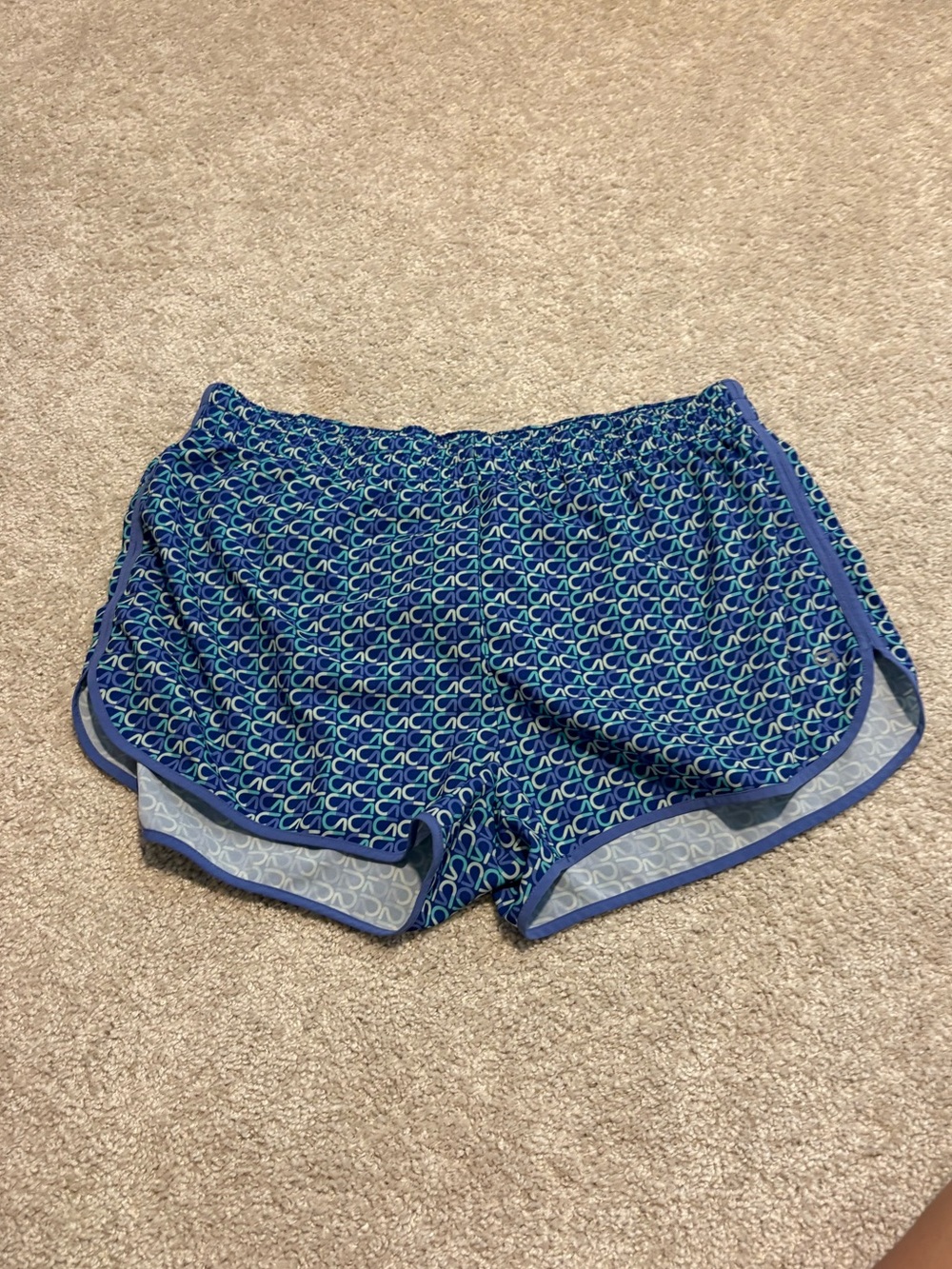GAPFit Blue Printed Running Shorts Women’s Medium Athletic Lined Activewear